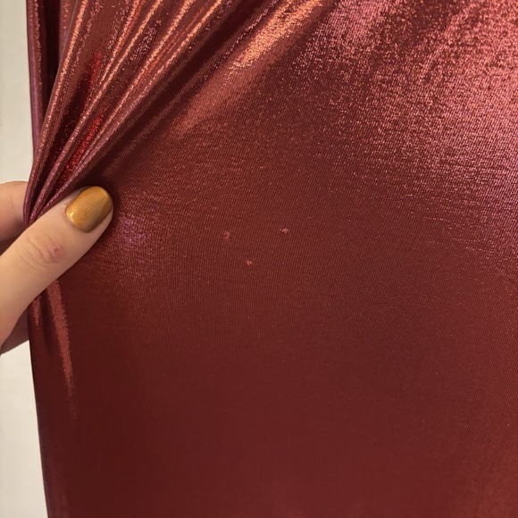 NEW Torrid Red Liquid‎ Knit Midi Dress Metallic Holiday Christmas 4X - Picture 5 of 8